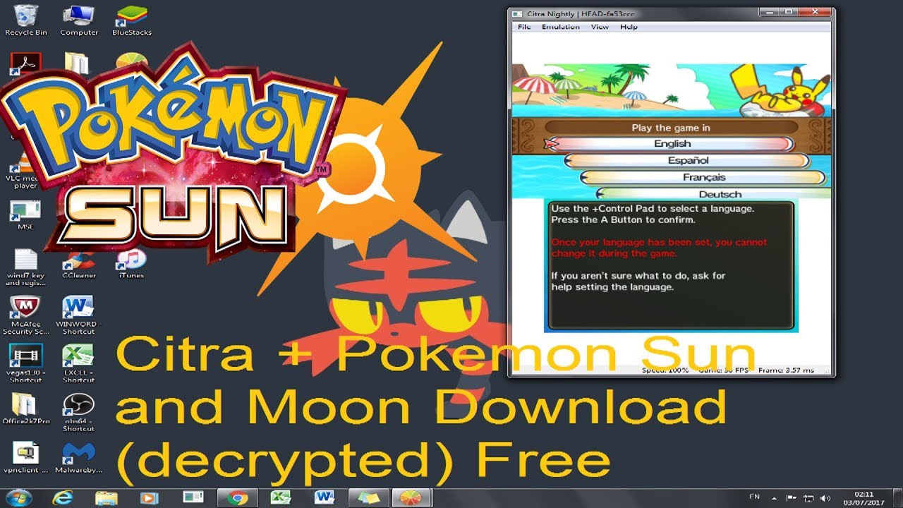 pokemon ultra sun decrypted rom download
